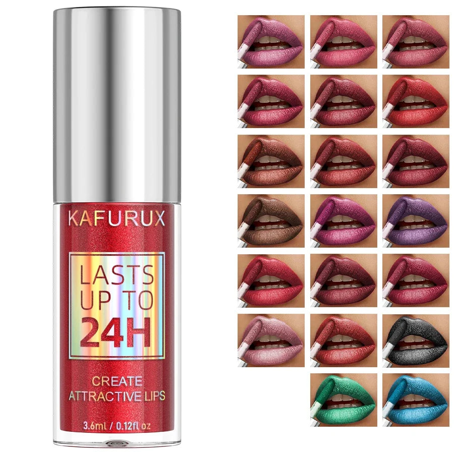 20-colors Glitter Lip Glaze Waterproof Diamond Shimmer Lip Gloss Sparkling Liquid Lipstick Long Lasting Lip Makeup for Women Gif