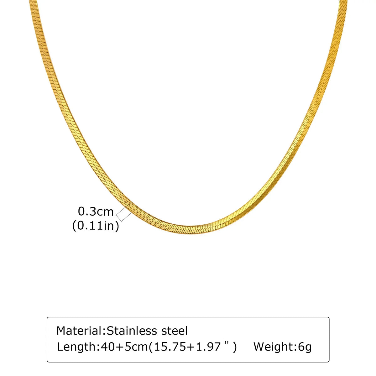 Stainless Steel Snake Chain Necklace 40-60cm Silver
