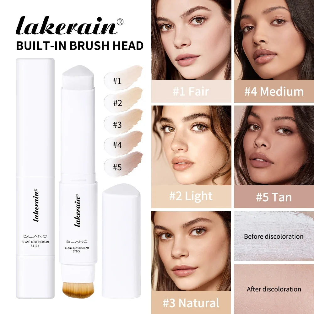 2-in-1 Color-Changing Foundation Stick Liquid Lightweight Moisturizing Brightening Foundation Color Changing For All Skin Types