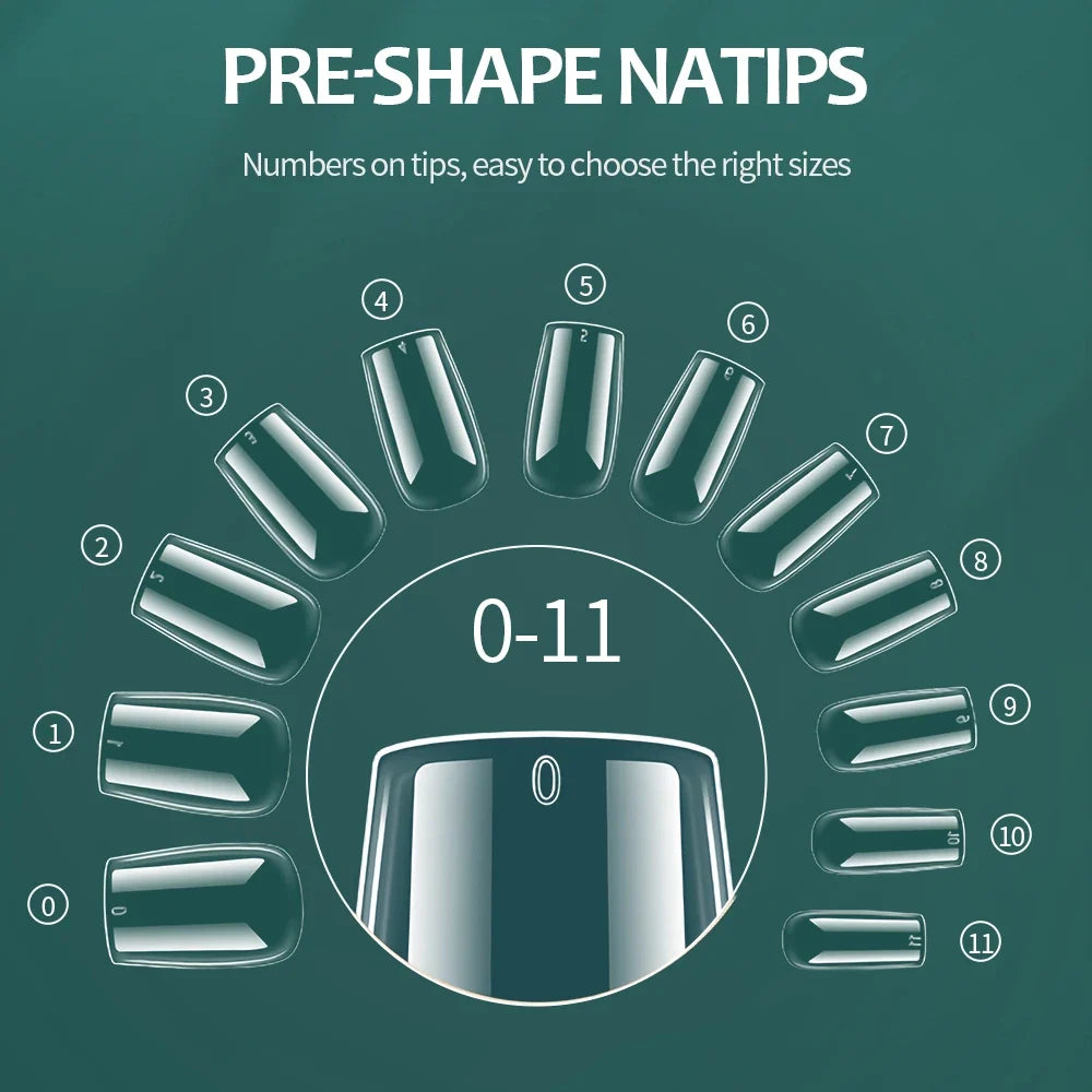 Nailpop False Nails 10/12 Sizes Full Cover Tips Clear Color Durable Lightweight Natural Look Manicure  Salon Quality DIY 600pcs