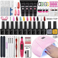 Gel Nail Polish Kit With UV Nail Lamp Electric Nail Drill Machine Soak OFF Gel Nail Kit Base&Top Coat Gel Polish Nail Tool Set