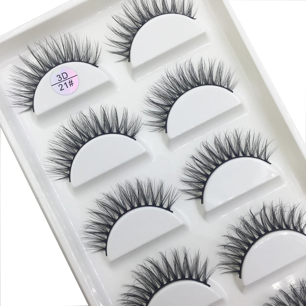 15 Style 5 Pairs 3D Eyelashes Natural False Eye Lashes Thick Faux Mink Lashes Soft Fake Eyelash Wispy Makeup Cilios