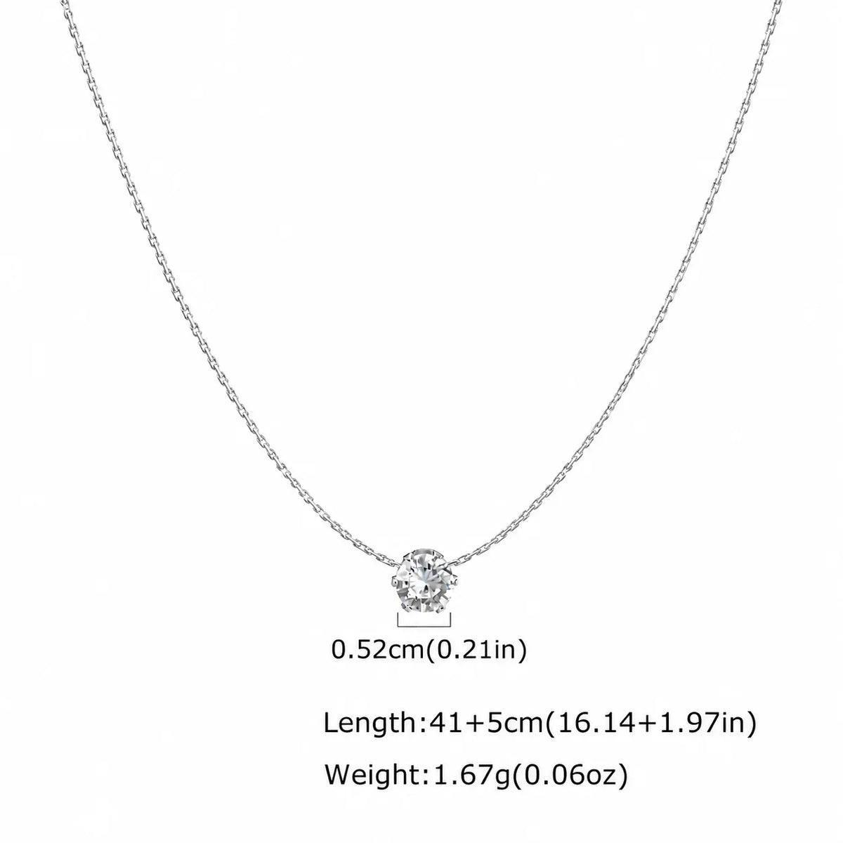 Zircon Choker Necklace Crystal Pendant 18K Gold Plated Stainless Steel Clavicle Chain Jewelry