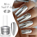 LILYCUTE 7ml Mirror Silver Metallic Nail Polish Super Bright Metal Effect Nail Art Varnish Fast Drying No Need Lamp For Manicure
