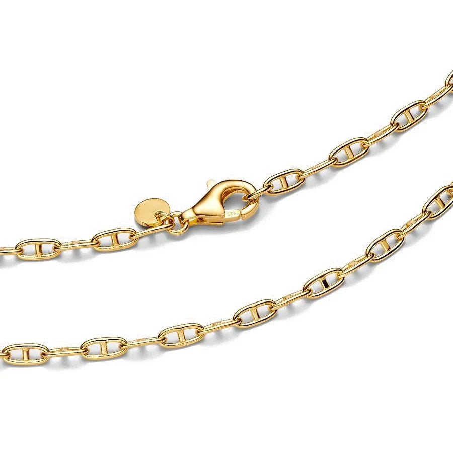 Necklace Original 925 Sterling Silver 18K Gold Plated Necklace Lover's Holiday Fine Jewelry Gift