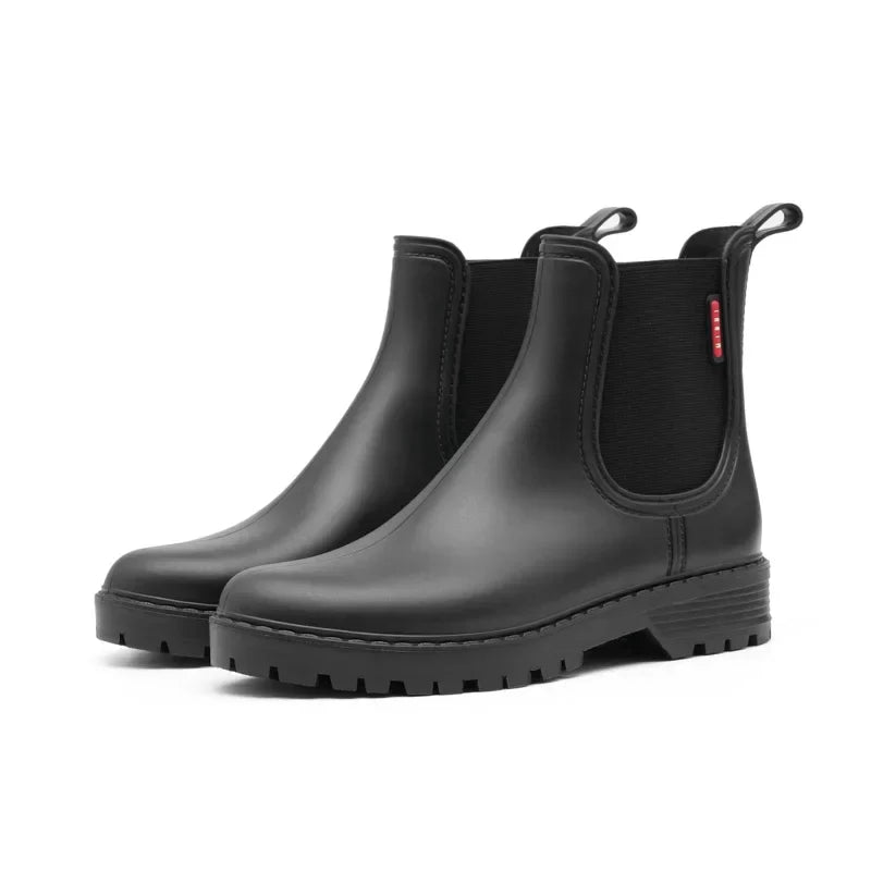 Women's short tube rain boots 2025 fashion new low top water shoes lightweight anti slip rain boots