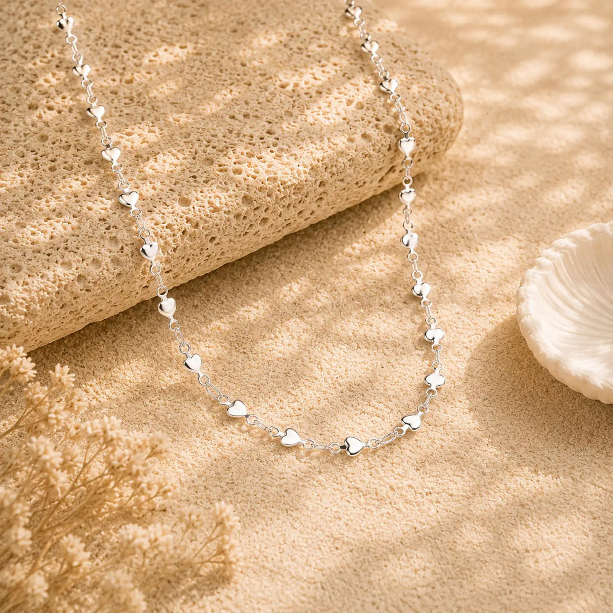 Heart Link Chain Necklace Trendy Stainless Steel Stacked Clavicle Chain Party Daily Jewelry