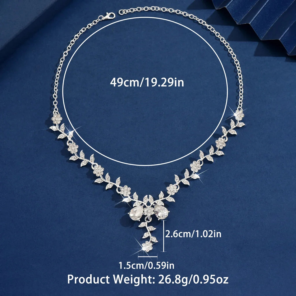 Women's Light Water Drop Leaf Design Necklace