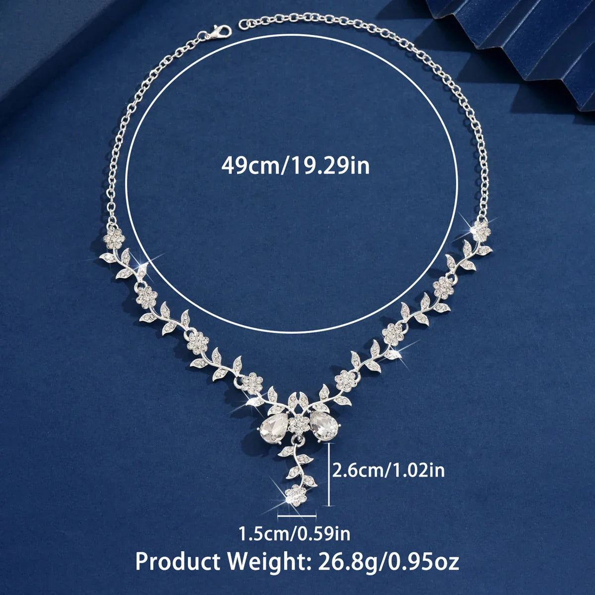 Women's Light Water Drop Leaf Design Necklace