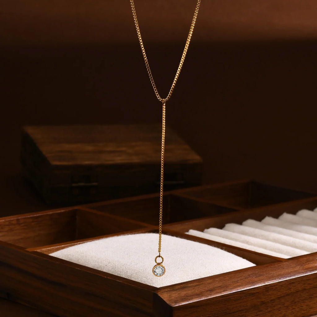 Golden Color Lariat Necklace