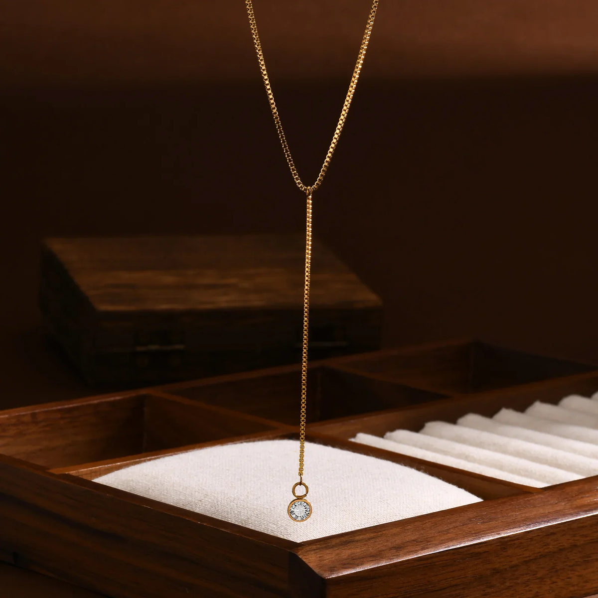 Golden Color Lariat Necklace