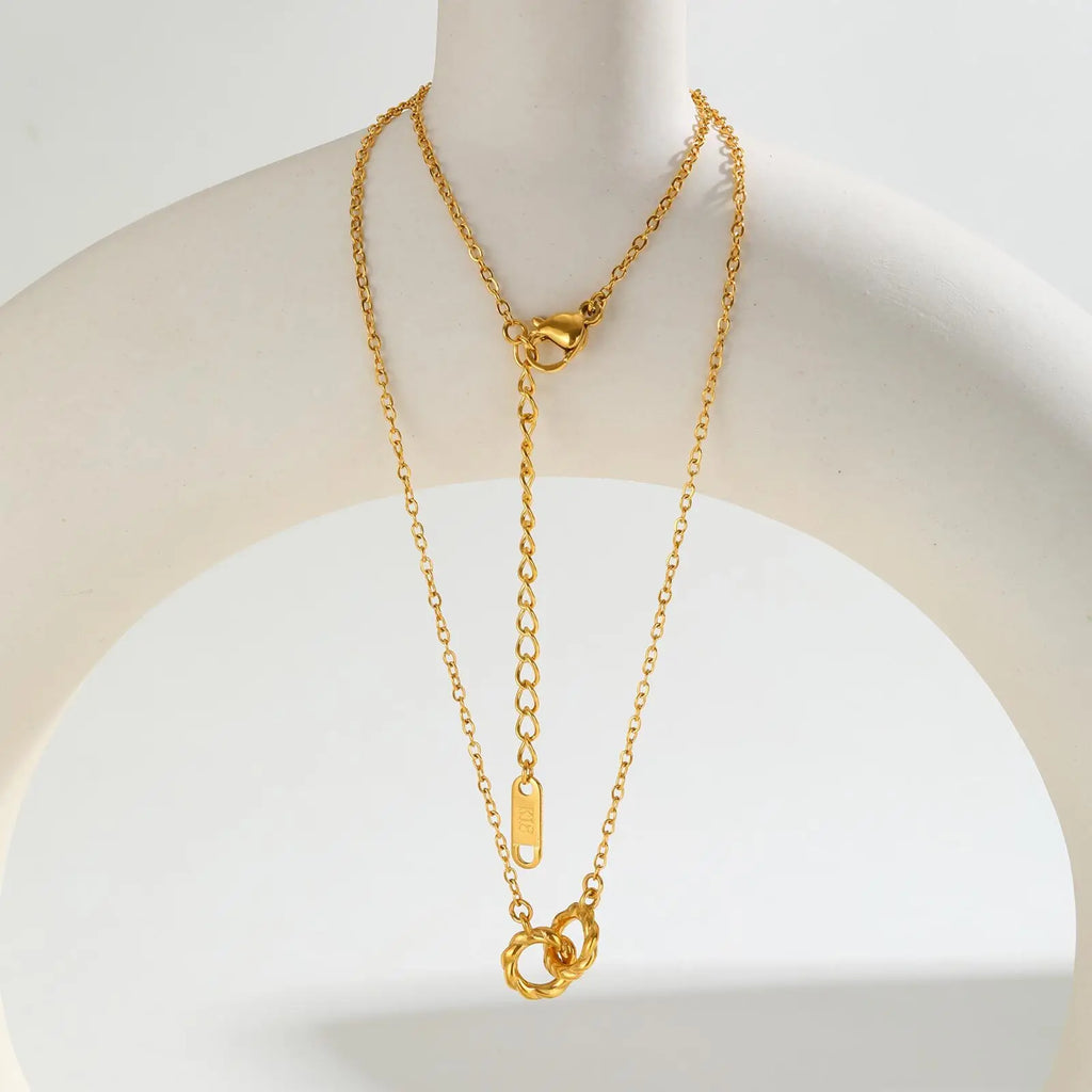 Twist Double Rings Choker Necklace
