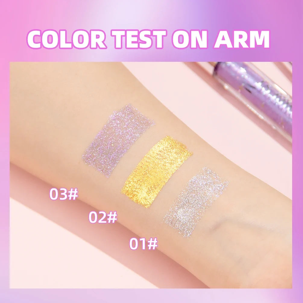 QIBEST 3 Colors Diamond Glitter Mascara Long Lasting Makeup 3D Volume Eyelashes Curling Shimmer Mascara Eye Lash Female Cosmetic