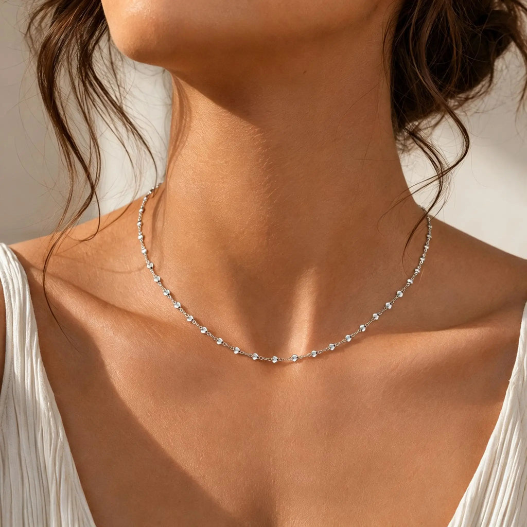 Heart Link Chain Necklace Trendy Stainless Steel Stacked Clavicle Chain Party Daily Jewelry