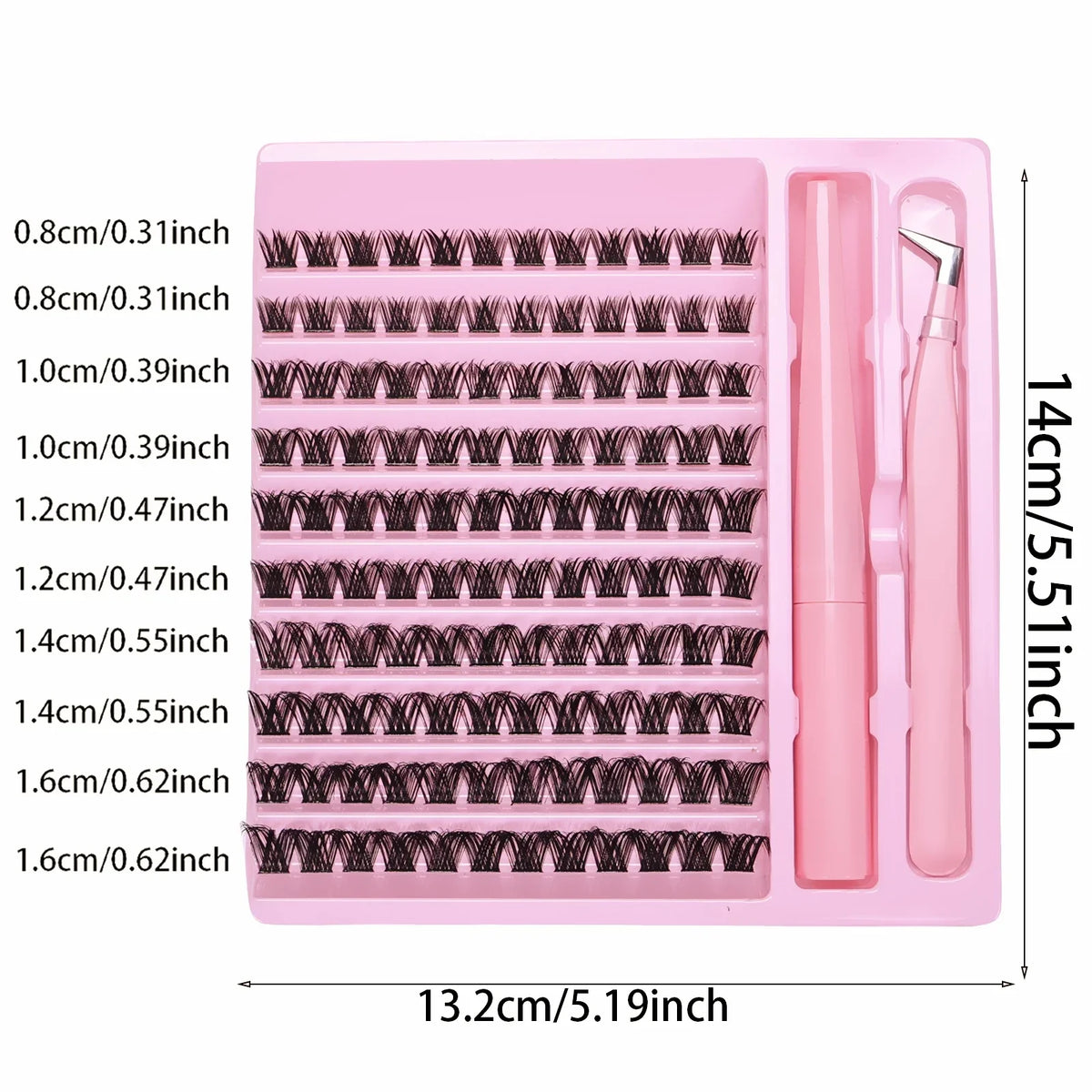 Individual Lash Clusters Kit Wispy Curl False Eyelashes Complete Extension Set