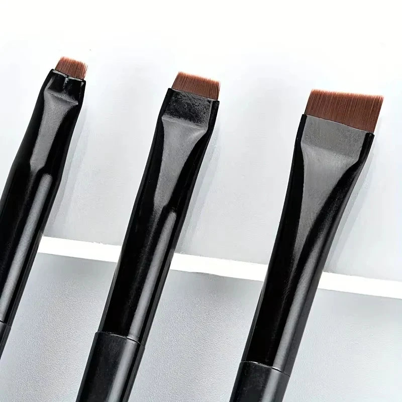 3-Piece Makeup Brush Set: Sickle-Shaped Eyeliner Brush, Fine Angled Eyebrow Brush, Eyeliner Brush, Ultra-Fine Eyeshadow Brush