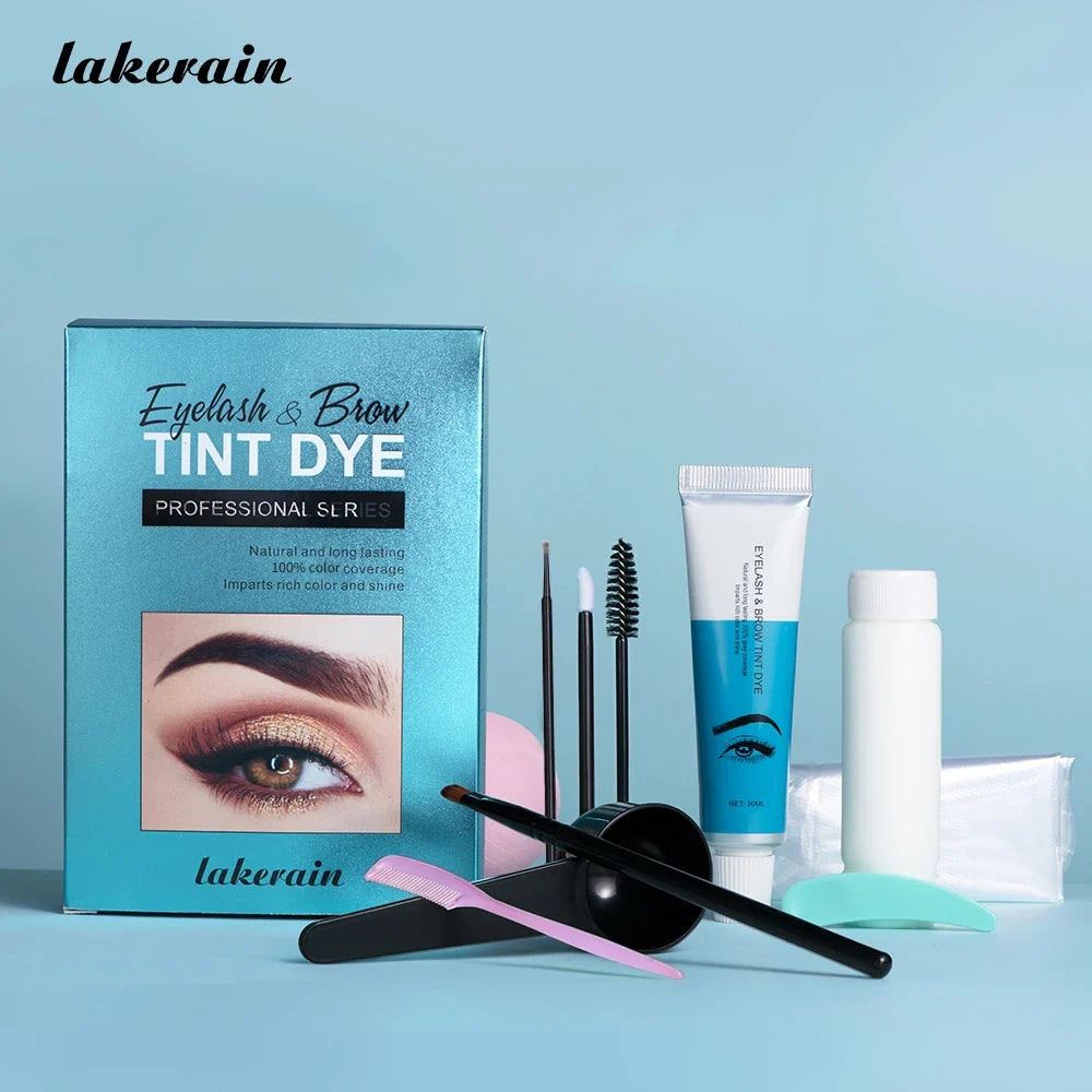 Professional Eyelash Eyebrow Dye Tint Kit Classic Black Natural Eyelash Lifting Perm Treatment Makeup Set Eyebrows Paint Makeup