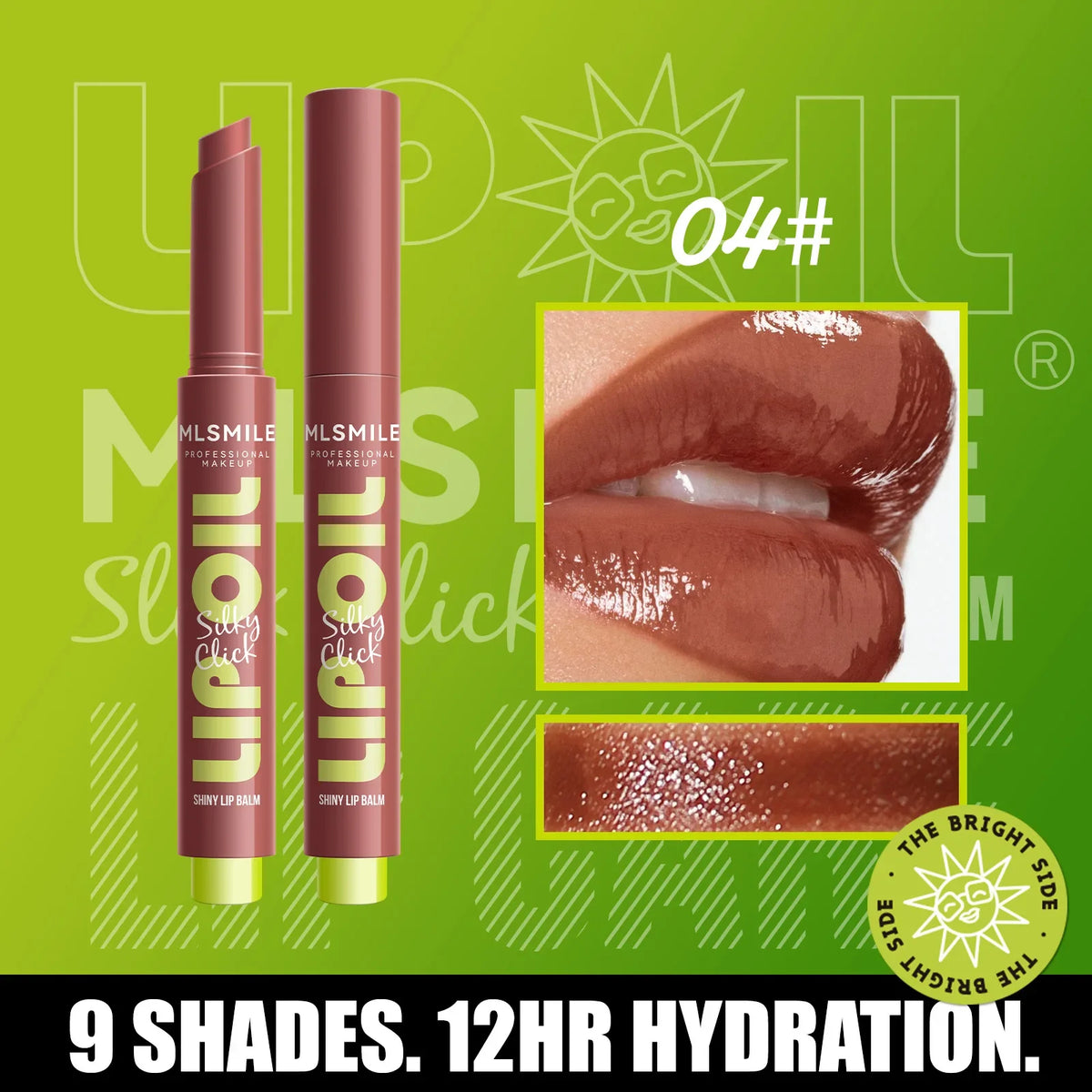 multicolor Silky Click Lip Care Hydrating Solid Lip Gloss with Radiant Mirror Shine, Effortless Press Long-Lasting