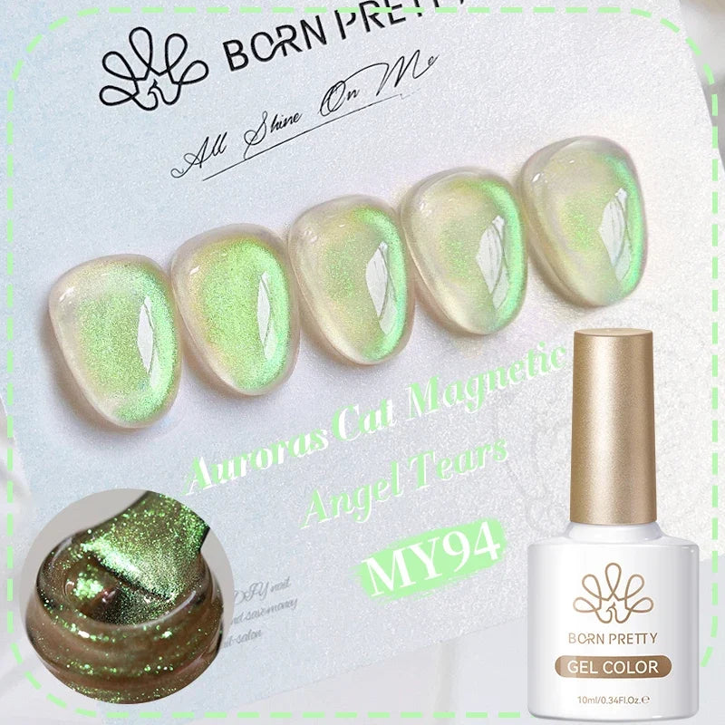 BORN PRETTY 10ml Silver Water Light Cat Magnetic Gel Nail Polish Nail Supplies Vernis Semi Permanent Gel for Fall Winter Nails