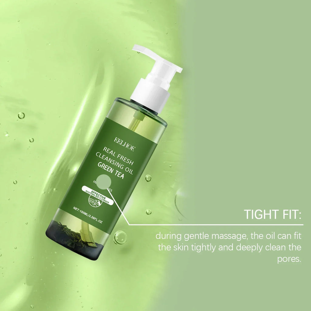 Green Tea Cleansing Oil Refreshing Oil Control Soothing Skin Exfoliation Moisturizing Face Makeup Remover Oil Skin Care 100ml