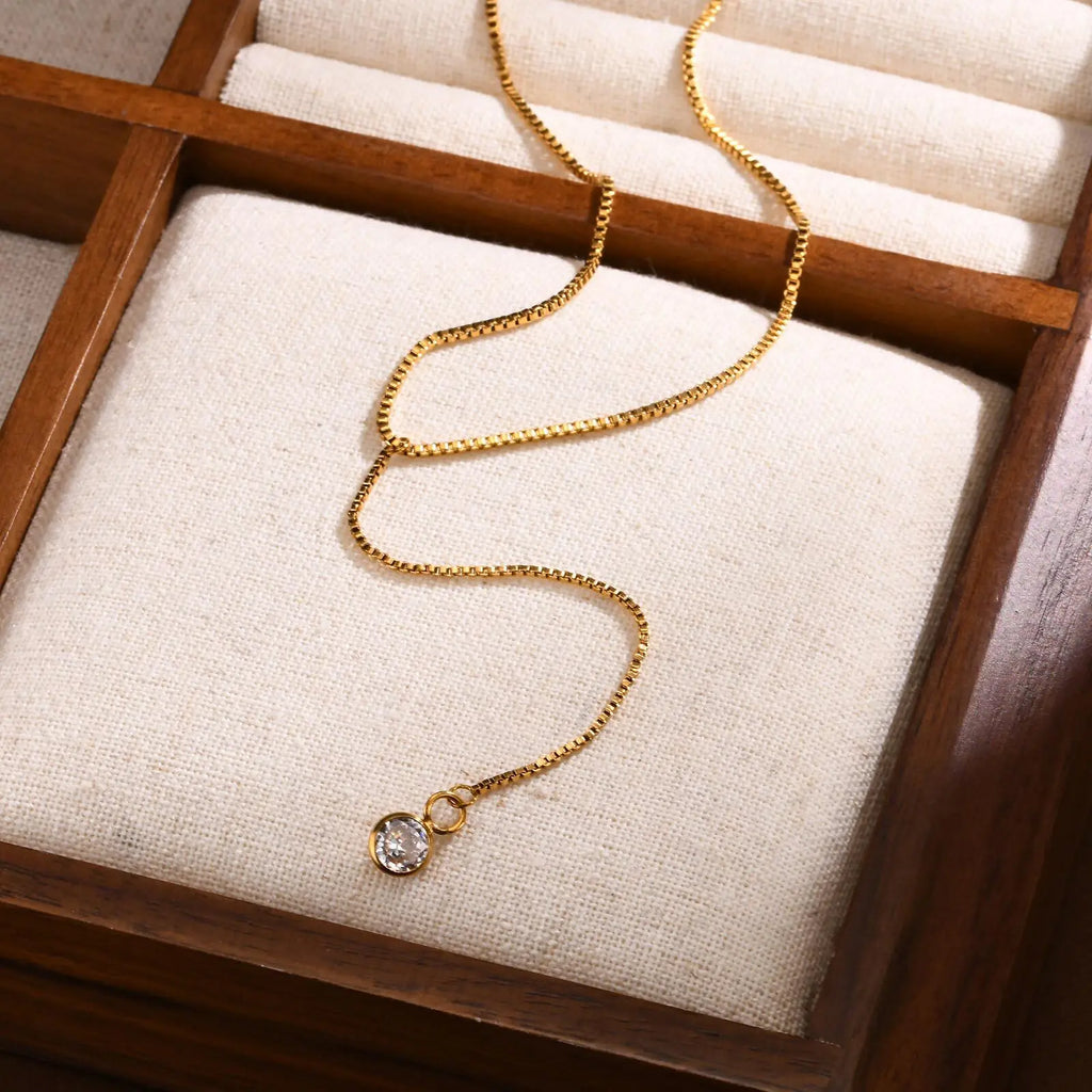 Golden Color Lariat Necklace