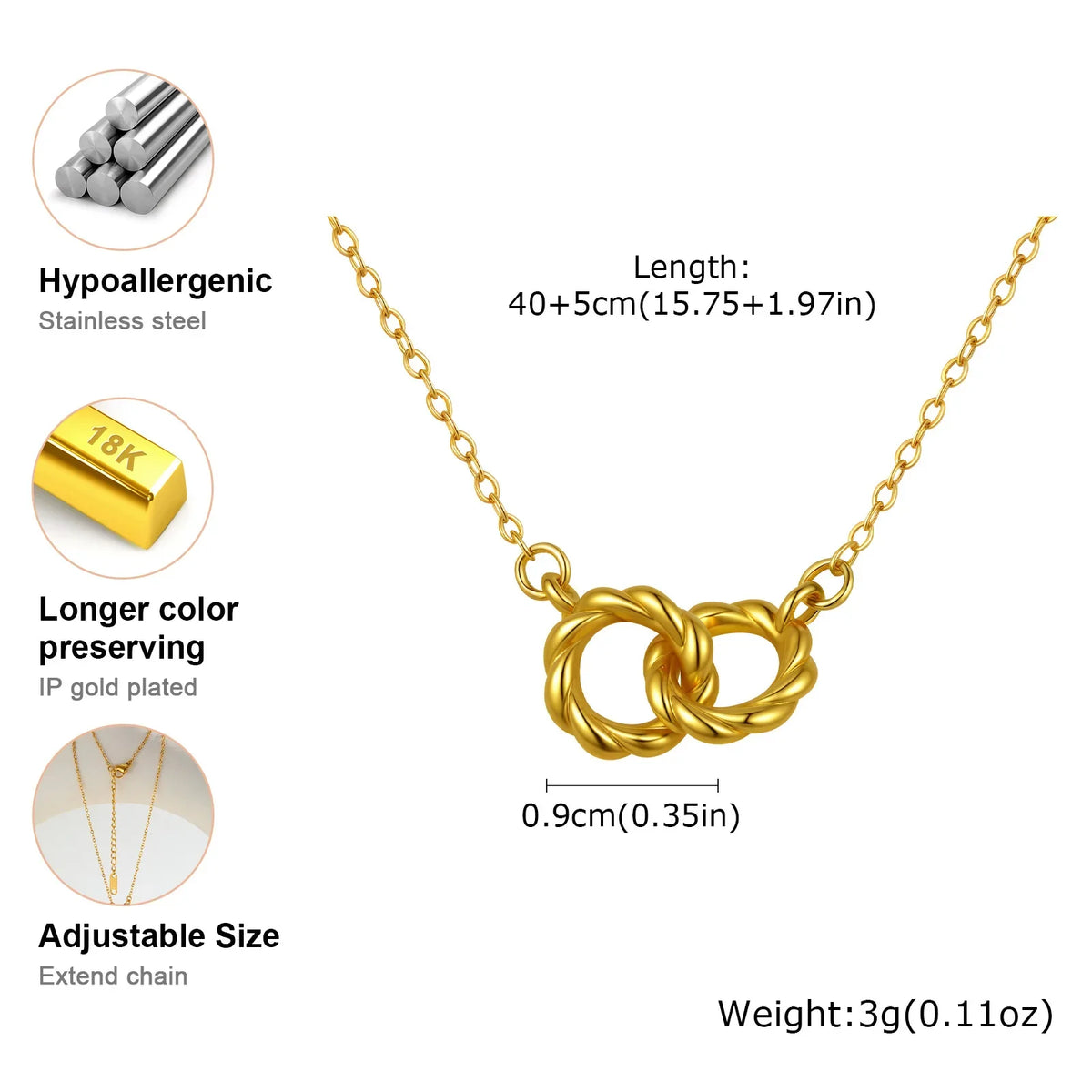 Twist Double Rings Choker Necklace