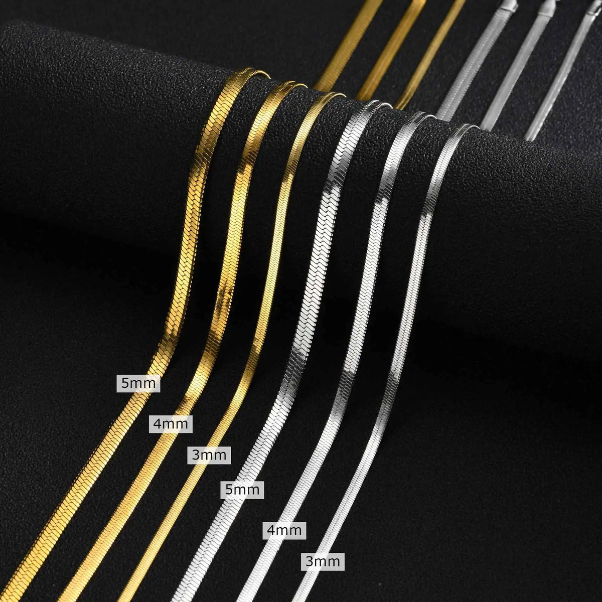 Stainless Steel Snake Chain Necklace 40-60cm Silver