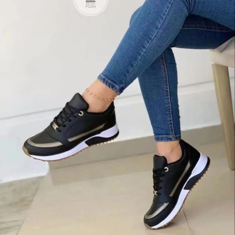 Women's Mesh Sneakers Patchwork Lace Up Flat Shoes for Women