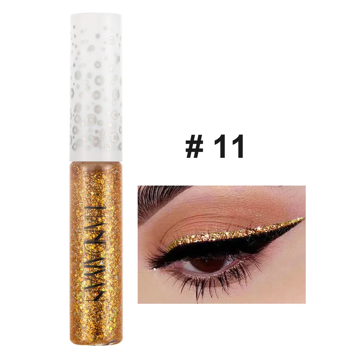12 Colors Shiny Eye Liners Cosmetics For Women Pigment Silver Rose Gold Color Glitter Liquid Eyeliner Metallic Colorful Makeup