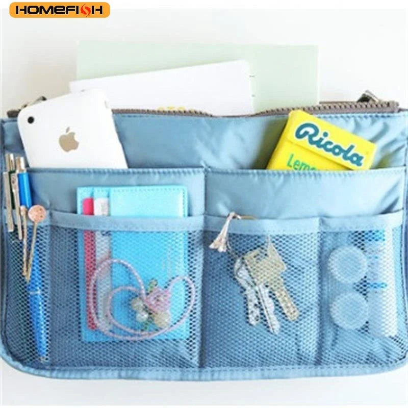 HOMEFISH Multi Functional Large Capacity Makeup Bag Portable Double Zipper Toiletries Travel Storage Bag Mommy Bag Multi Pocket