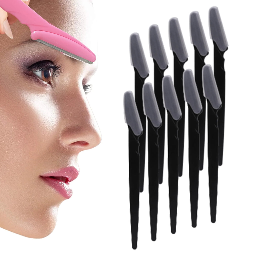 10/40Pcs Eyebrow Trimmer Face Blade Shaver Portable Eye Brow Epilation Hair Removal Safety Eyebrow Cutting Woman Makeup Tools
