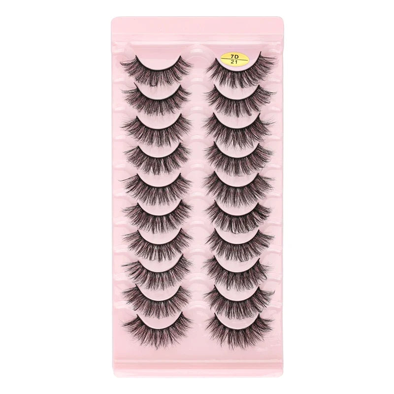 SHIDISHANGPIN 3/5/16 Pairs Natural Long False Eyelashes Dramatic Fluffy 3D Mink Lashes Wispy Wholesale Eye Lashes Thick Cils