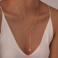 Golden Color Lariat Necklace