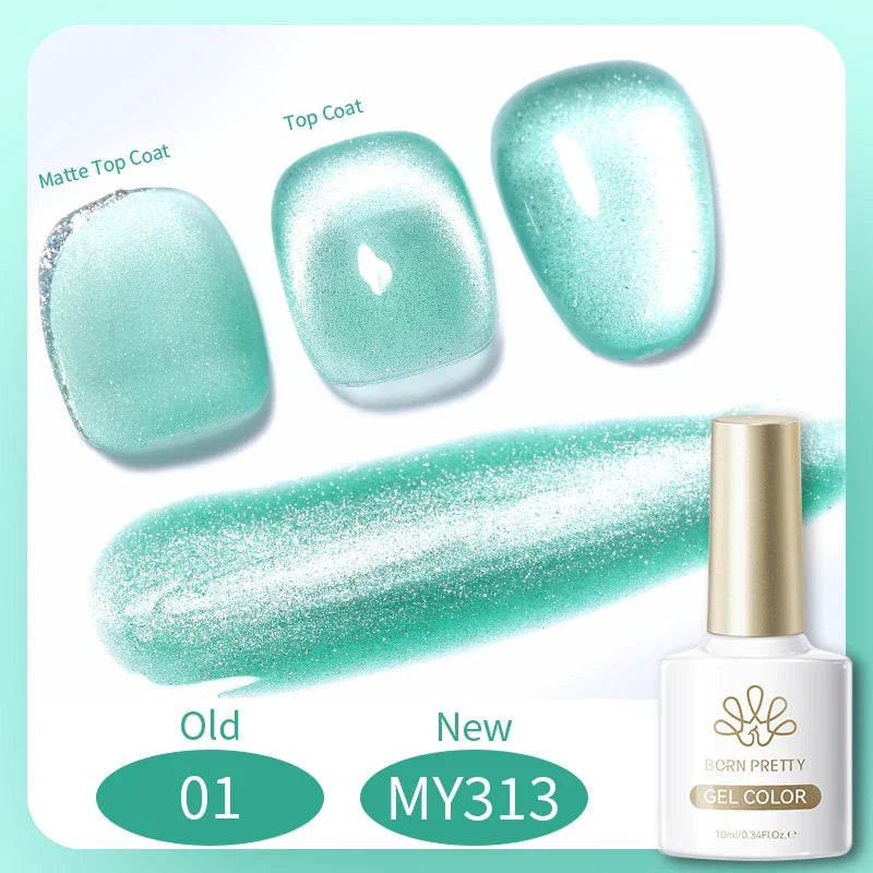BORN PRETTY 10ml Silver Water Light Cat Magnetic Gel Nail Polish Nail Supplies Vernis Semi Permanent Gel for Fall Winter Nails