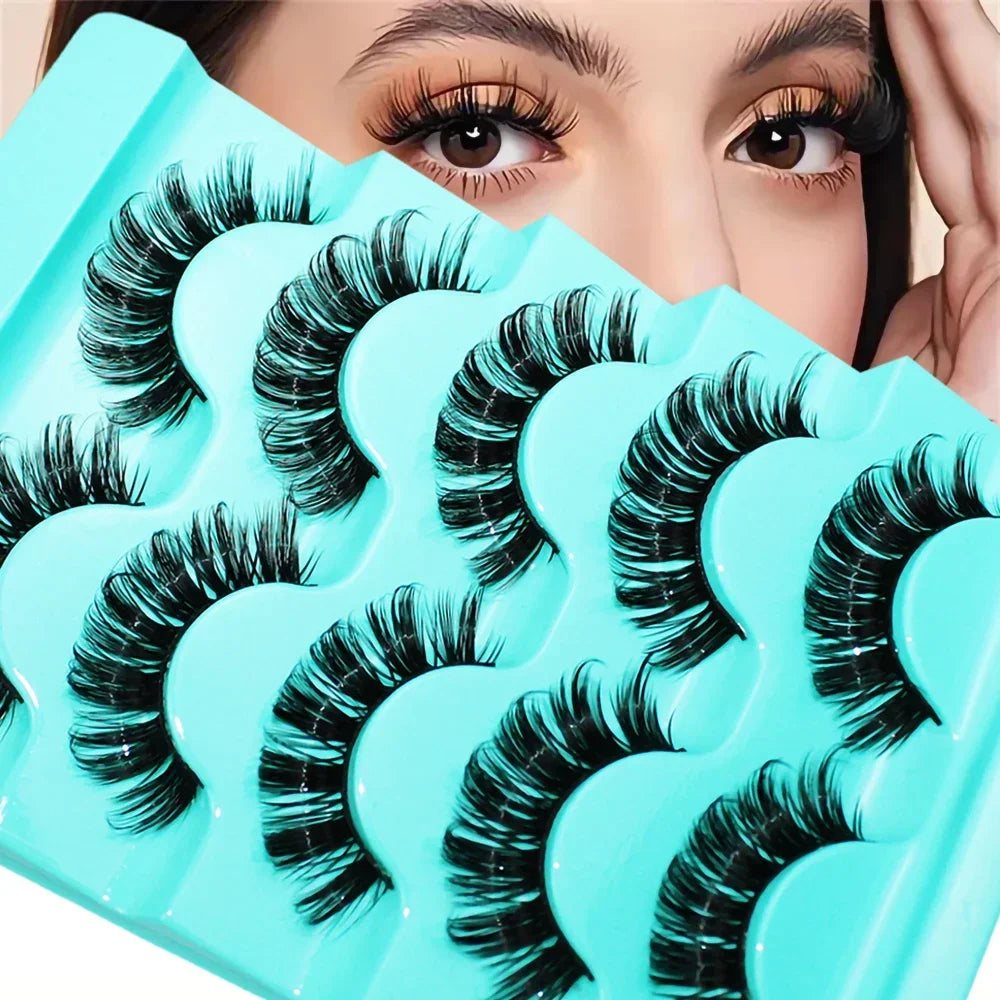 Mink Eyelashes Reusable Fluffy Russian Strip Lashes Eyelash Extension