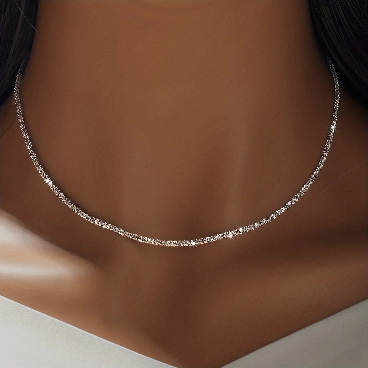 Choker Simple Wedding Jewelry Collar Gifts for Woman Sparkling Clavicle Chain