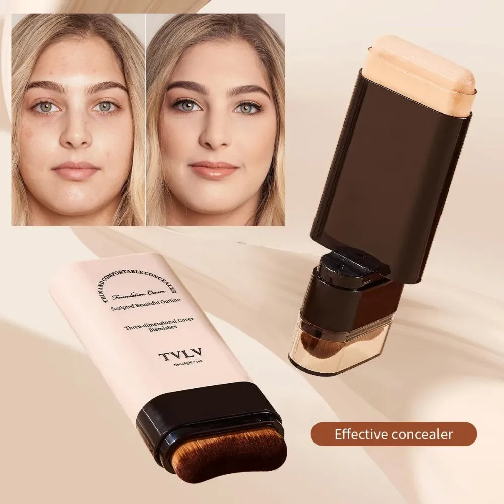 TVLV eraser foundation make-up stick 20g,with brush to brighten skin liquid foundation,non-marking,long-lasting makeup concealer