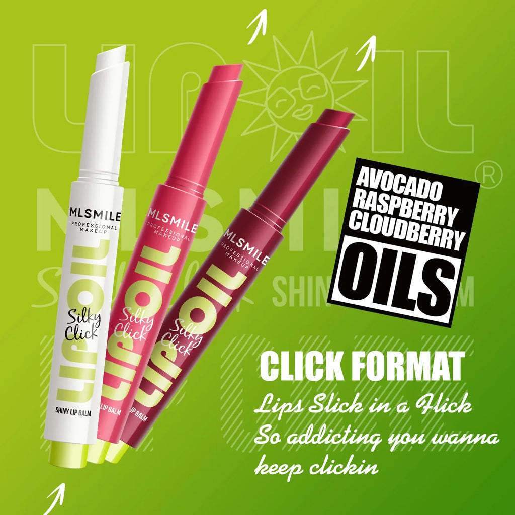 multicolor Silky Click Lip Care Hydrating Solid Lip Gloss with Radiant Mirror Shine, Effortless Press Long-Lasting