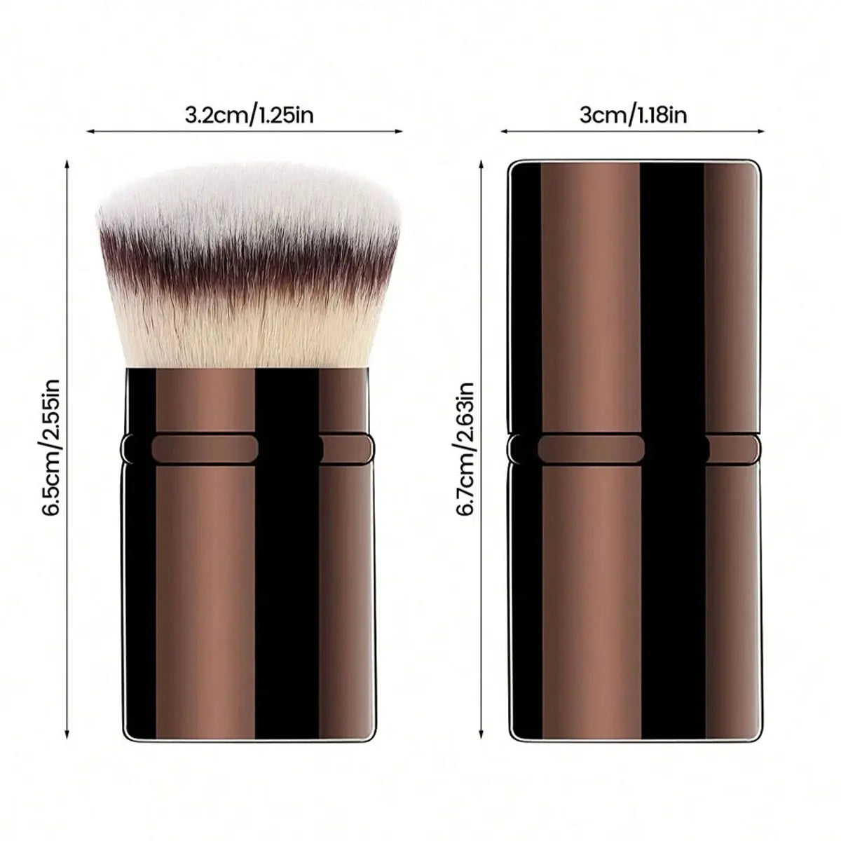 1pc Professional Face Retractable Makeup Brush,Blush Brush Foundation Brush Loose Powder Brush Synthetic Hair Ultra-Soft Doundat