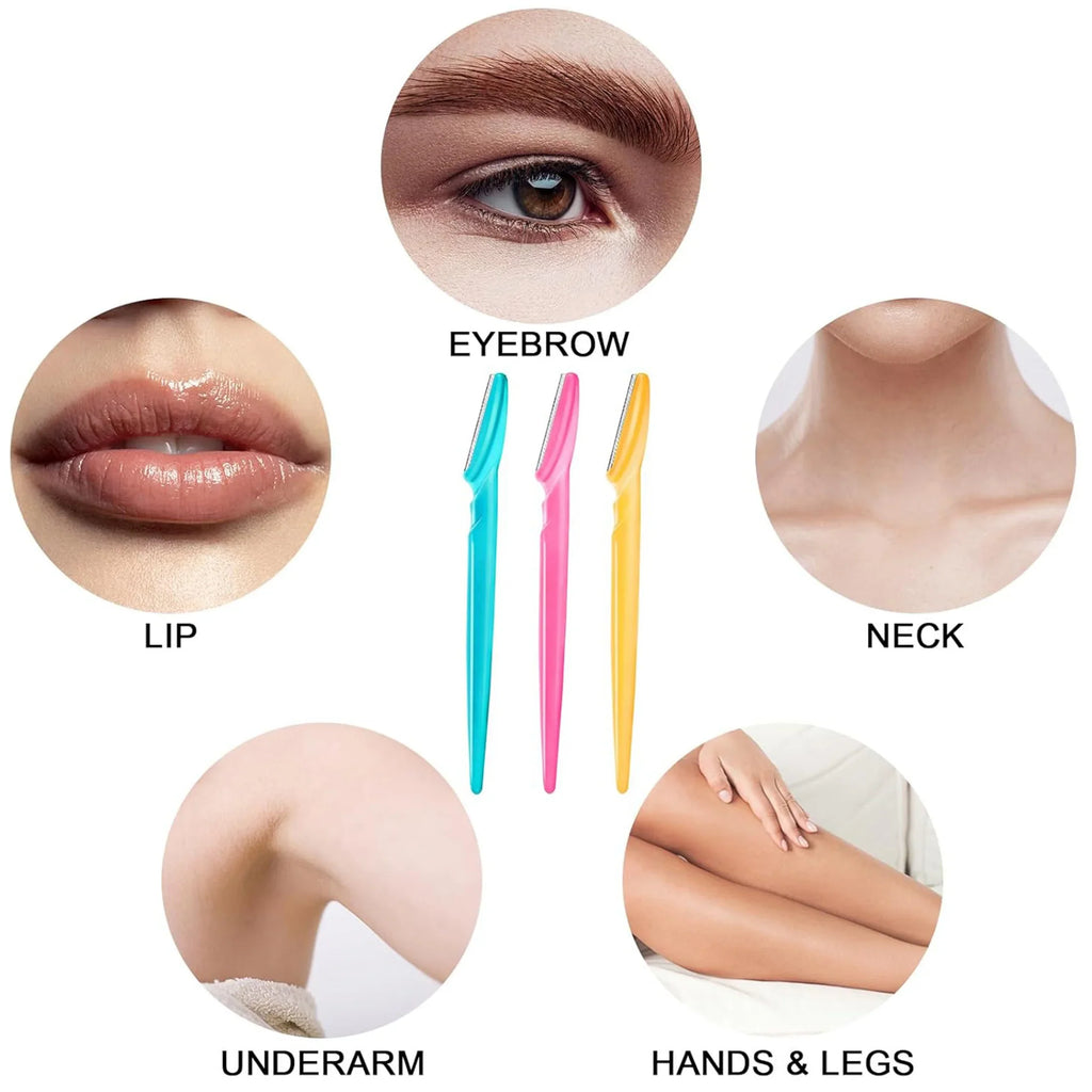 10/40Pcs Eyebrow Trimmer Face Blade Shaver Portable Eye Brow Epilation Hair Removal Safety Eyebrow Cutting Woman Makeup Tools