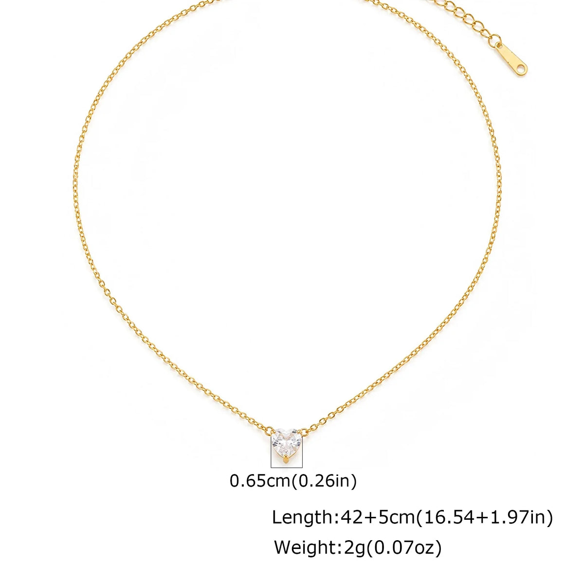 Zircon Choker Necklace Crystal Pendant 18K Gold Plated Stainless Steel Clavicle Chain Jewelry