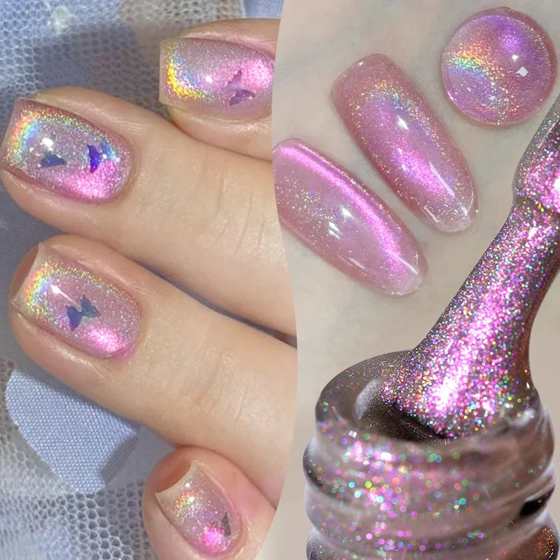 BORN PRETTY 10ml Silver Water Light Cat Magnetic Gel Nail Polish Nail Supplies Vernis Semi Permanent Gel for Fall Winter Nails