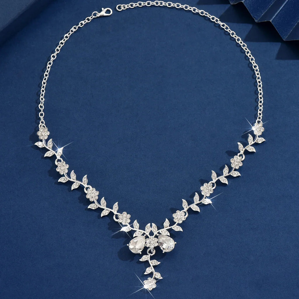 Women's Light Water Drop Leaf Design Necklace