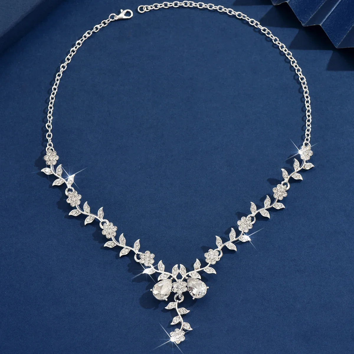Women's Light Water Drop Leaf Design Necklace