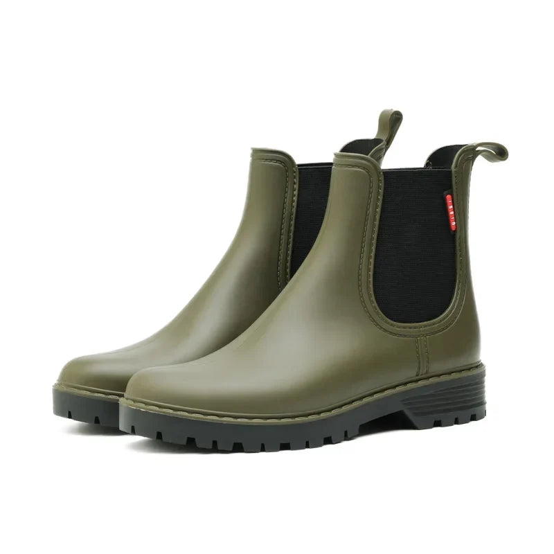 Women's short tube rain boots 2025 fashion new low top water shoes lightweight anti slip rain boots