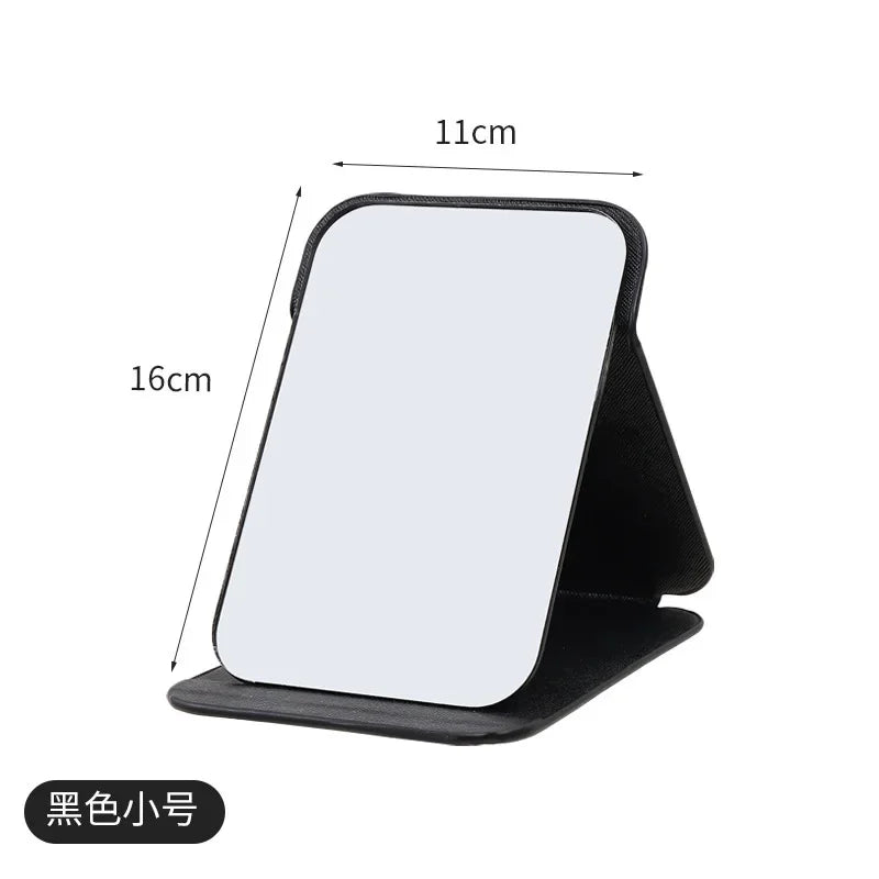 Folding Makeup Mirror High-quality Portable Desktop Makeup Mirror Single-side Creative Women Solid Color Standing Makeup Mirror