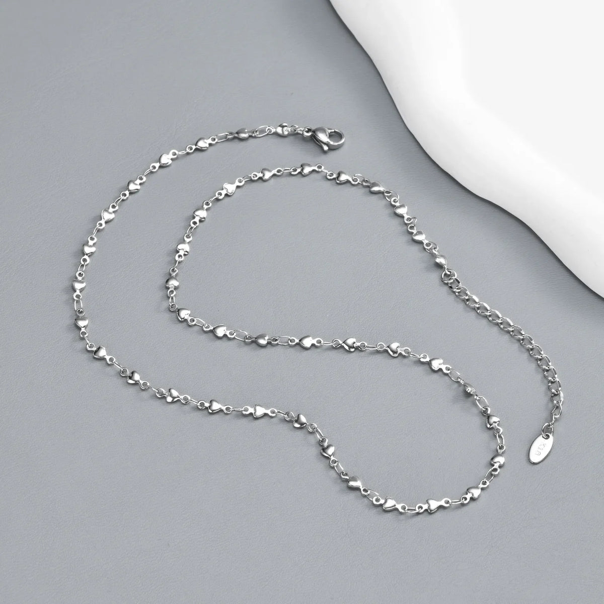 Heart Link Chain Necklace Trendy Stainless Steel Stacked Clavicle Chain Party Daily Jewelry