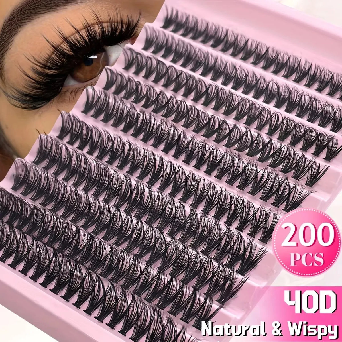 200/720PCS Eyelash Cluster Kit | Soft Fluffy Long-Lasting Beginner-Friendly Easy Apply Daily