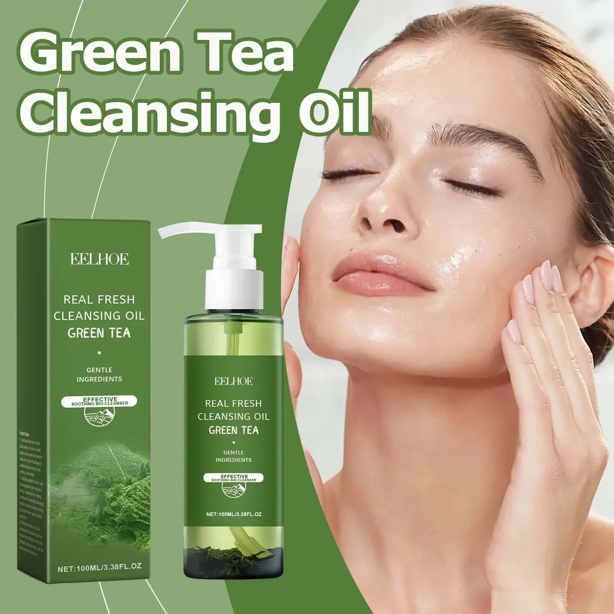 Green Tea Cleansing Oil Refreshing Oil Control Soothing Skin Exfoliation Moisturizing Face Makeup Remover Oil Skin Care 100ml