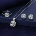 Ring Stone Jewelry Set Silver Color Classic Women Evening Party Wedding Bridal Jewelry Set